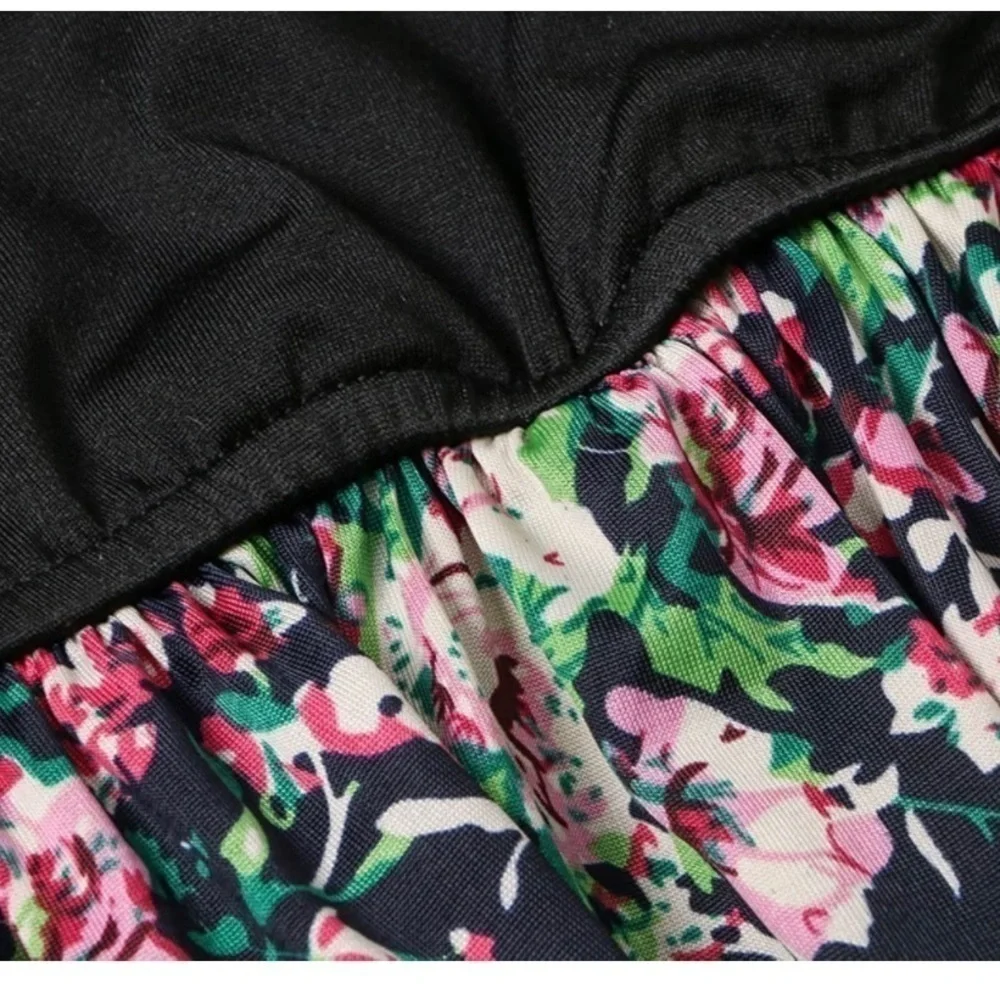 Women's Flower Floral Print Dresses Cocktail Party Dress size small stretchy - Picture 5 of 9